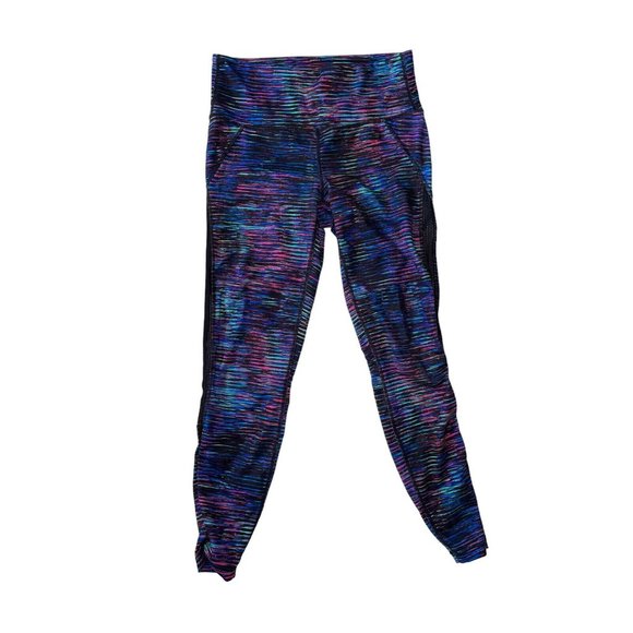 Athleta Interstellar Galaxy Leggings Womens Size Small Full Length Mesh Purple - Picture 2 of 4